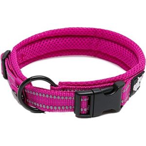 True Love Collier de Chien Réfléchissant Réglable Nylon Solide Confort rembourré Colliers Pet Classic TLC5011(Fuchsia,S) (Truelove Pet Garment and Shoes Co.Ltd., neuf)