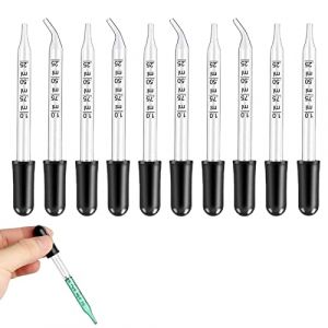 Pipettes Verre,10pcs Pipette Graduée Compte,Pipettes en Verre 1ML,Pipette Graduée,Gouttes Graduées Dropper,Graduées Dropper,Compte-Gouttes en Verre,pour Laboratoire,Chimie,Industrie (Poseidoneye, neuf)