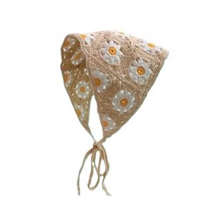 Foulard Triangle Cheveux Bandeau triangulaire tricot&eacute; for femmes et filles, petite fleur, foulard, accessoires for cheveux(Color-11) (huxiaohong666, neuf)