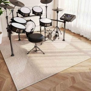 Tapis Batterie Tapis de Tambour Insonoris&eacute; Moquette Antid&eacute;rapante Tapis pour Batterie Acoustique Grosse Caisse Claire Batterie &eacute;lectronique Kits Instruments de Musique Tapis de Sol 170 x 140 cm (Qesjodfu, neuf)