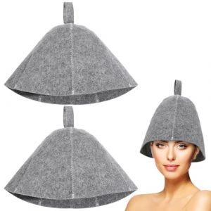 Beavorty Lot de 2 chapeaux de sauna russes en feutre de laine - Unisexe - Pour sauna et banya - Gris (T Innovation&middot;HX, neuf)