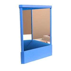 rongweiwang Miroir de courtoisie non réversible, miroir à image réelle pour la beauté et la coiffure. Miroir véritable - Miroir de maquillage non inversé à image réelle, bleu, 14 * 17cm (Yolande.YPY, neuf)