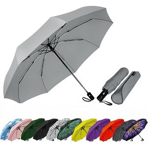 SIEPASA Parapluie de voyage compact, coupe-vent, automatique et pliable, parapluie portable pour femmes et hommes, petite taille (gris) (yu&aacute;np&iacute;ngjīnl&aacute;ndi&agrave;nzǐshāngw&ugrave;yǒuxi&agrave;ngōngsī, neuf)
