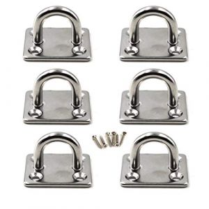 M5 Patère de fixation au plafond Crochet de fixation murale en acier inoxydable 304 pour balançoire de yoga, quincaillerie pour bateau Paquet de 6 (vis incluses) (Flomore, neuf)