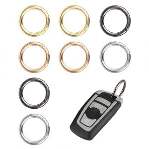 8 Mousqueton Rond Anneaux Porte Clé Anneau Mousqueton Anneaux à Ressorts Crochet à Ressort Acier Inoxydable Décorations De Sacs à Main Rond à Ressort pour Porte-Clés (FASHU GNAHZ LTD, neuf)