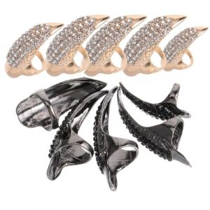 Beaupretty Lot De 10 Bagues De Diable Pour Halloween Bijoux Fantaisie Strass Pour Ongles Bague Strass Bijoux Pour Ongles Anneau Griffe D'Aigle Griffes De Doigts Griffes De (lorianca, neuf)