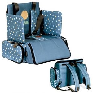 Olmitos Si&egrave;ge rehausseur pour b&eacute;b&eacute; 3 en 1 : assise, sac &agrave; dos et bandouli&egrave;re, sangles r&eacute;glables, montage rapide, poches pratiques, compact pour voyage, universel (Sunshine) (Juguetilandia, neuf)