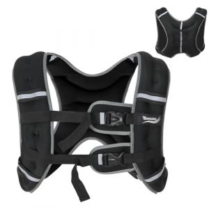 Novonova Gilet Lest&eacute; avec Bordures R&eacute;fl&eacute;chissantes, Gilet Leste &Eacute;quipement de S&eacute;curit&eacute; Sportive avec Sangles Ajustables Ergonomique, Veste Lest&eacute;e R&eacute;sistant Noir, Gilets Poids Musculation 3/5/8/12KG (Novonova, neuf)
