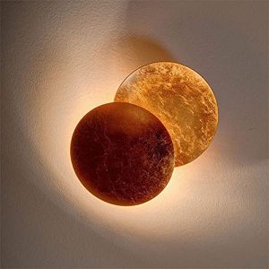 StanSport Applique Murale Eclipse LED, Creative Moon Allele Wall Couleur de Chevet Lampe de Chevet Lampe de Chevet Séjour Ronde Gold Copper 360 degrés Tournant Sconce,B,25CM (SAINUO LIGHT, neuf)