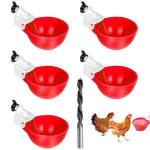 Abreuvoir pour Poules, 5 Pièce Abreuvoirs Automatiques Kit DIY Abreuvoir Poules Abreuvoir Poule avec scie à Trou de pour Poussins Canards Oies Dindes ou Lapins (TEKTONIX LTD, neuf)