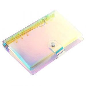 Qinsky Cahier Feuille Detachable,Cahier Classeur Souple Cahier Spirale PVC Souple Transparent Cahier Carnet à Anneaux A5 6 Trous Classeur Avec 100 Feuilles de Papier Remplies (QinQ Shop, neuf)