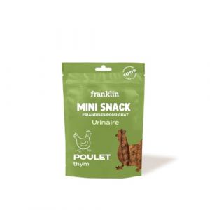 FRANKLIN &ndash; Friandises Chat au Poulet &ndash; Mini Snack Confort Urinaire &ndash; sans C&eacute;r&eacute;ales &ndash; Digestion Facile &ndash; Soutient Voies Urinaires &ndash; Riche en prot&eacute;ines et Om&eacute;ga 3 &ndash; 50 g (Franklin Pet Food, neuf)