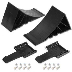 OULEME Cales de Roue [Jeu de 2] avec mat&eacute;riel de Montage | Cales de Roue pour remorque de Voiture, Camping-Car, Caravane | Jusqu'&agrave; 1600 kg | Noir (Ouleme, neuf)