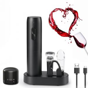 ZOYIDOUX Ouvre Bouteille electrique rechargeable 7 en 1 Coffret Cadeau,Tire bouchon electrique avec socle de recharge,Coupe-capsule,A&eacute;rateur de Vin,Bouchon vin sous vide,Bouchon de vin,C&acirc;ble USB (ZOYIDOUX, neuf)
