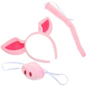 WEKADRIN Ensemble de Costumes de Cochon pour Garçon et Serrage-Tête Animal Accessoires de Fête Costume d'Halloween pour et Cosplay 2 Pièces (CIUUNIG, neuf)