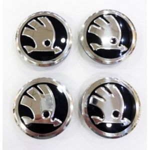 4 Pièces Car Cache Moyeux pour Skoda Fabia, Octavia, Superb, Yeti 56 mm, Capuchons Centre Roue Centrale Logo Enjoliveur Jantes Décoration Accessoires (Guanhebaihuoshangdian, neuf)