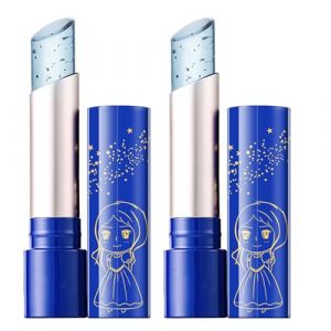 2PCS Baume a Levre Cor&eacute;en Avec Gel&eacute;e Bleue, Baume a Levre Hydratant Avec Changement De Couleur, Rouge &agrave; L&egrave;vres Changeant De Couleur De Temp&eacute;rature, Soins Pour Les L&egrave;vres, (couleur et incolore) (junsor, neuf)