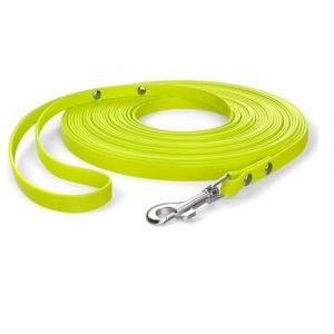 10m de Laisse à Pister, Laisse de Chien, dragonne, Jaune Fluo, Extra étroite, résistante à la saleté et à l'eau (LUGIUM, neuf)