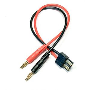 VUNIVERSUM 1 c&acirc;ble de charge de batterie Lipo de qualit&eacute; sup&eacute;rieure avec fiche TRX Traxxas &agrave; 2 broches - Fiche dor&eacute;e m&acirc;le vers fiche banane de 4 mm - 30 cm - 14 AWG - C&acirc;ble de 1,5 mm&sup2; - Pour mod&eacute;lisme (vuniversum&reg; | Fachh&auml;ndler | Versand aus DE |, neuf)