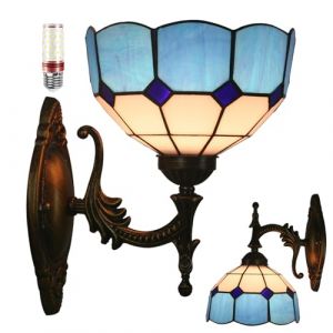 Uziqueif Appliques murales interieures, Lampe de Applique Murale de Style Tiffany, Lampe vitrail, Lampe Murale Interieur, Lampe de Chevet pour Salon,B (Uziqueif home decoration, neuf)