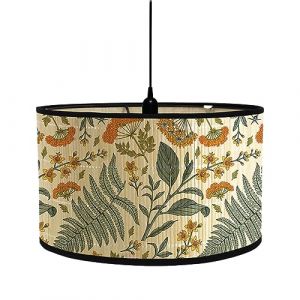 FANSU Abat-Jour en Tissu Moderne Classique Tambour Abat-jour, Remplacement Abat, Jour Fait à la Main, pour Lampe de Table, Suspension, Lampe de Chevet, Lampadaire (fleur vintage 9,30 * 20cm) (JINBO, neuf)
