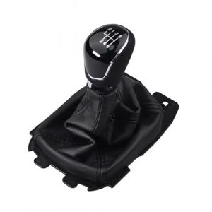 HLWXMDZ Housse Levier Vitesse Voiture pour F&ord pour Ecosport 2013 2014 2015 2016 2017 2018 Pommeau De Levier De Vitesse Manuel avec Soufflet en Cuir Noir(6 Speed) (yuanpingshijianchendianzishangwuyouxiangongsi, neuf)