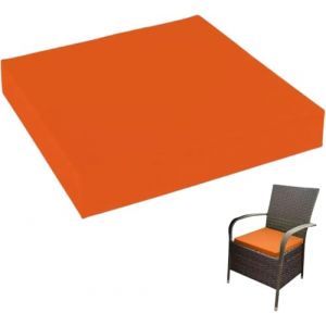 uyeoco Galette de Chaise d'ext&eacute;rieur de Jardin Imperm&eacute;ables avec Attaches - 25/30/36/40/45/50/60cm Carr&eacute;s Coussins de Si&egrave;ge &eacute;paisseur 5cm for Patio, Bureau, Cuisines, Salle &agrave; Manger(Orange,50x50x5cm) (ploootred, neuf)