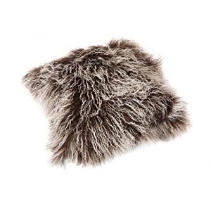 Reissner Lammfelle Tibet Peau de Mouton de Mongolie Housse de Coussin 40x40cm - Grand s&eacute;lecteur de Couleur JYB12 Couleur Cappuccino (Tops) (Lammfell-Onlineshop, neuf)