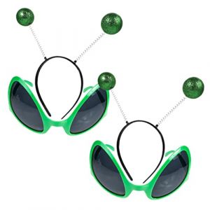 WOFASHPURET 2 Ensembles bandeau extraterrestre lunettes extraterrestres tenue extraterrestre Bandeau d'alien Accessoires de déguisement Accessoires de costumes de cosplay lunettes de fête (Leiyun, neuf)