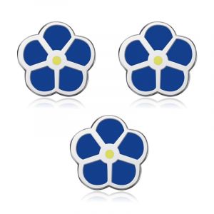 BOBIJOO JEWELRY - Lot de 3 Pins Fleur Bleue Jaune Myosotis Boutonnière Franc-Maçon Loge Pin's (ANGELYK, neuf)