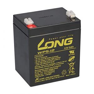 Batterie au plomb longue 12 V 5 Ah WP5-12 Faston 6,3 mm compatible 4 Ah 4,5 Ah 5 Ah ASI Alarme de secours (akkuman, neuf)