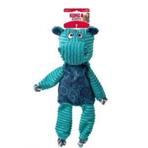 KONG Floppy Knots Jumbo XL Hippopotame Jouet pour chien &ndash; Peluche extra large avec squelette en corde nou&eacute;e, double couineur, rembourrage minimal, doux et durable pour tirer, flotter et se blottir (Pet Connection, neuf)