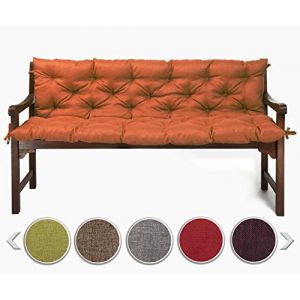 sunnypillow Coussin pour Banc de Jardin 180 x 50 x 50 cm - Matelas Exterieur, Interieur - Coussins Assise & Dossier Souples - Confortable Coussins pour terrasse, Balcon, Banquette - Orange (Globix24, neuf)