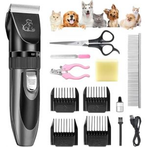 Tondeuse Chien Professionnelle Tondeuse | Tondeuse à poils d'animaux | Tondeuse électrique pour chien et chat | Tondeuse à cheveux sans fil | Tondeuse sans fil | Tondeuse à poils d'animaux (Gris) (WELLTELLSHELL LIMITED, neuf)