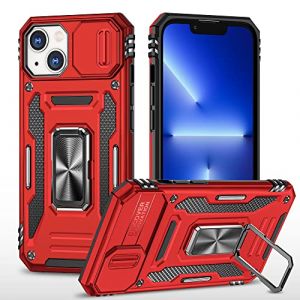 2NSPDRGNI Coque Compatible avec iPhone 13 Mini 5.4,Protection de la Cam&eacute;ra en PC Dur Anti-Chut Renforc&eacute;e Case Armor Antichoc Bumper Housse Etui,Rouge (2ndSpring, neuf)
