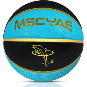 Ballon de basket taille 5, mini ballon de basket pour enfants taille 3, id&eacute;al pour les petites mains d&rsquo;enfants, en caoutchouc, pour jeu de basketball en ext&eacute;rieur ou en int&eacute;rieur (bleu) (Mscyae, neuf)