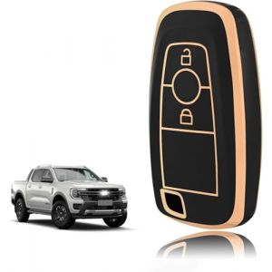 TOOMUME Coque Clé TPU, Etui Clé Étui Clé Adapté pour Ford Ranger Raptor Mondeo Mustang Edge Ecosport Custom Kuga Fiesta Focus S-Max Lincoln, Couvre Clef Cache Cle Voiture Telécommande - Smart Key (TOOMUME, neuf)