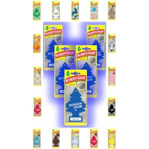 D&eacute;sodorisant Wunder-Baum pour voiture - Lot de 5 sapins parfum&eacute;s + Stylo Light Tribe (Nouvelle voiture) (light-tribe, neuf)