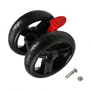 MroMax 1 roue de poussette de 130 mm x 33 mm avec frein, pour tuyaux circulaires de 19 mm, roue de rechange en plastique pour poussette et poussette d'animal domestique, noir (MroMax EU, neuf)