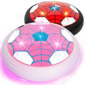 Philivivi Spider Ballon de Foot Aéroglisseur LED - Lot de 2, Jouet Enfant Air Power Football 3-12 Ans, Football Enfant pour Intérieur/Extérieur, Idée Cadeau Garçon/Fille (Anniversaire, Noël)-PR (Meansplus, neuf)