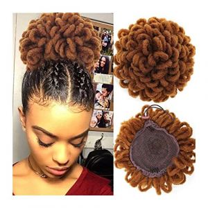 Chignon synthétique bouclé cordon queue de cheval extensible brosse à cheveux pince chignon tresse for les femmes noires Chignon Postiche Cheveux (xuanxuankk, neuf)