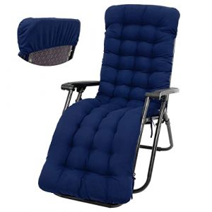 Sutowe 170x50cm Coussin de Chaise Longue | Bain de Soleil | Transat | Matelas pour Jardin, Coussin pour Chaise Ext&eacute;rieure avec Capuchon Antid&eacute;rapante et Bande R&eacute;glable pour Int&eacute;rieur Ext&eacute;rieur (Bleu) (huyushang, neuf)