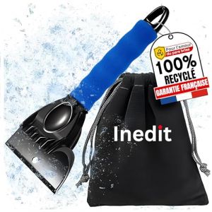 nedit Grattoir Pare Brise Voiture + Sac de Rangement Offert - Raclette Pare Brise Voiture - Gratte Pare Brise Voiture - Efficacité Garantie (Bleu) (Brio&Co, neuf)