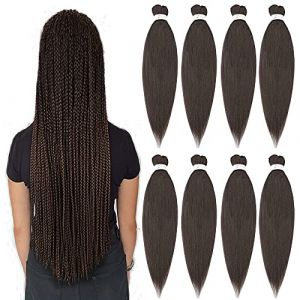Lot de 8 paquets de tresses professionnelles pré-étirées au crochet en fibre synthétique 50,8 cm (Fast Media Ships From USA, neuf)