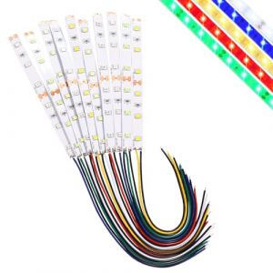 Lyeteung 10 Pièces 100mm 12V - 18V Bandes lumineuses Pré-Câblées, 2835 Modélisme LED, LED SMD Auto-Adhésives Flexibles, Blanc/Rouge/Jaune/Bleu/Vert (Lyeteung, neuf)