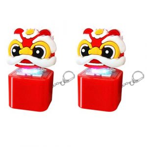 Porte-cl&eacute;s grenouille avec bouton sonore, porte-cl&eacute;s l&eacute;zard pour enfants avec lumi&egrave;res color&eacute;es et bouton sonore, porte-cl&eacute;s petite oie jaune, anneau de cl&eacute; amusant pour voiture pour la r&eacute;duction du (yjxian, neuf)