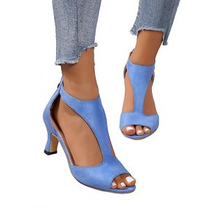 Chaussure Femme Ete Chaussures &Eacute;t&eacute; Chic Talon Ouverte Confort Femmes Compensee Compens&eacute;es a Ouvertes Confortable Et Elegante Mariage D Orthopediques D'&eacute;t&eacute; Compens&eacute; Pieds Larges Orthop&eacute;dique,Bleu,40/EU (Tulipillon, neuf)