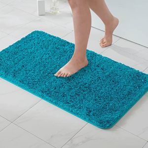 MIULEE Tapis Salle de Bain 1 Pi&egrave;ce Absorbant Antid&eacute;rapant en Haute Hygroscopicit&eacute; Fourrure Tapis d'Entr&eacute;e pour la Douche Super Doux pour Chambre &agrave; Coucher Entr&eacute;e de Cuisine 50x50CM Bleu Canard (MIULEE HOME, neuf)