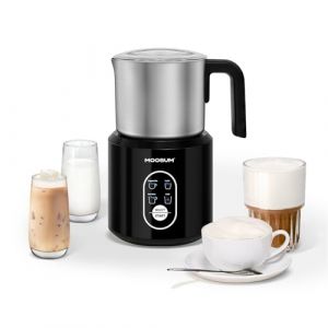 MOOSUM Mousseur &agrave; Lait &Eacute;lectrique 500ml, Mousseur &agrave; Lait Chaud et Froid Automatique, Chauffe-Lait Automatique, Machine &agrave; Chocolat Chaud, Acier Inoxydable Alimentaire, Lavable au Lave-Vaisselle,Argent&eacute; (Carry Easy, neuf)
