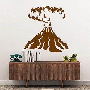 QIANGTOU Volcan Sticker Mural Salle D'&eacute;tude D&eacute;coration Nature Montagne &Eacute;ruption Volcanique Tourisme Dormi D&eacute;cor &Agrave; La Maison Vinyle Sticker Mural 43x42cm (zhiteng, neuf)